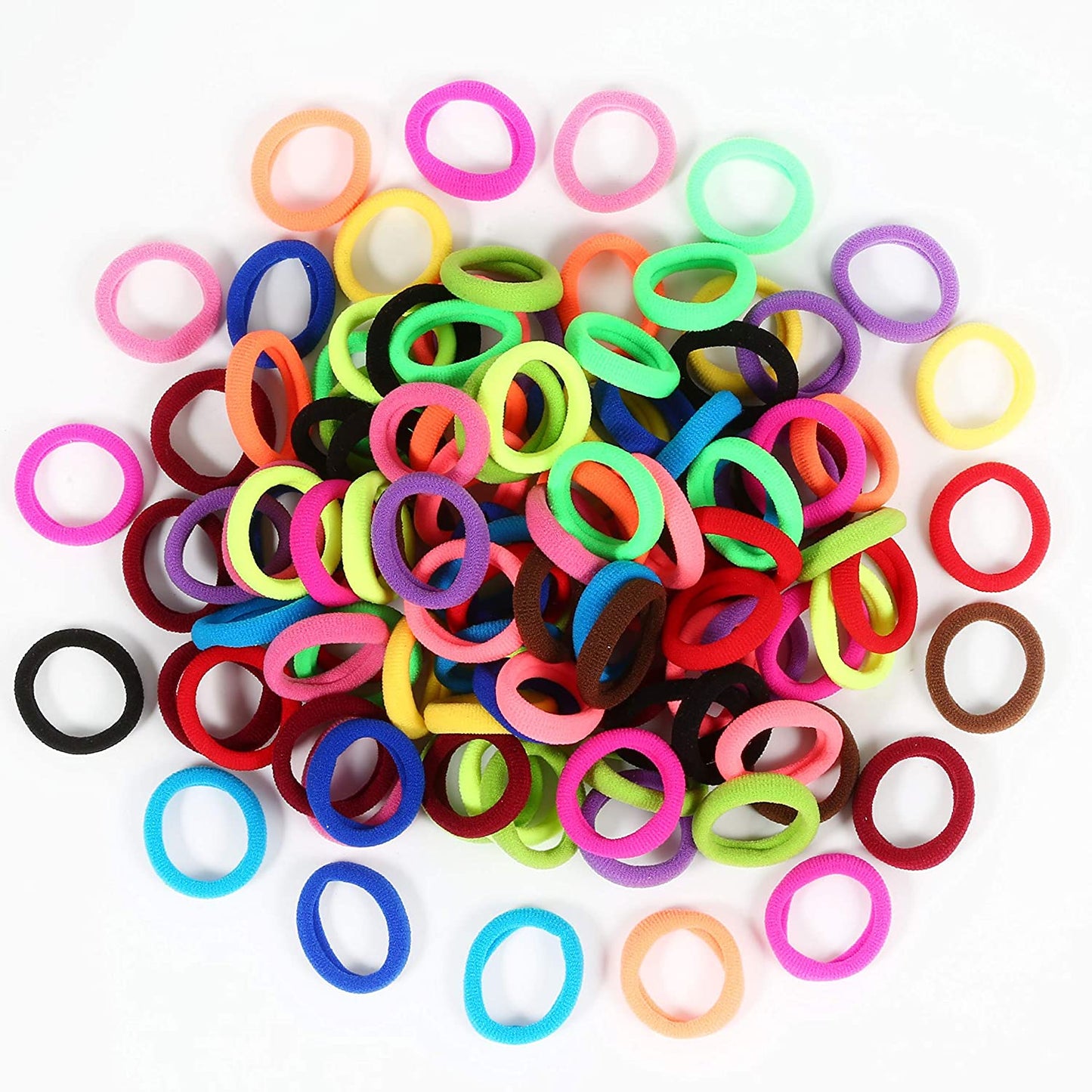 120 Pcs Baby Hair Ties, Cotton Toddler Hair Ties for Girls and Kids, Multicolor Small Seamless Hair Bands Elastic Ponytail Holders(15 Colors)